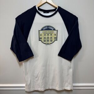 Stitches Yankee Stadium 1923-2008 Final Season Raglan Shirt Men Large MLB 3/4